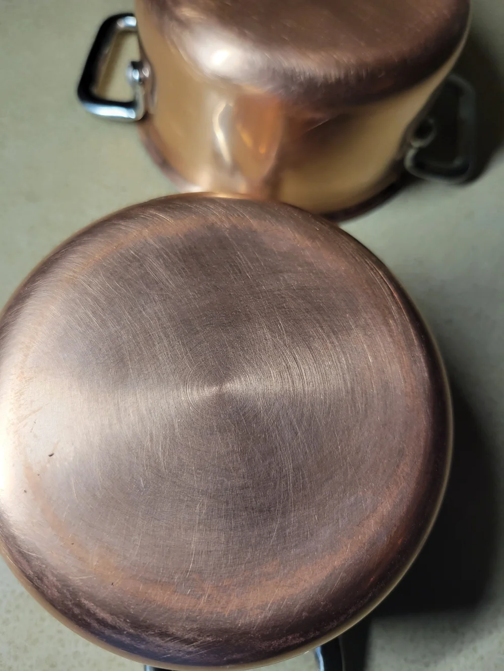 Unmarked 4inch Mini Copper Cocotte Pots-Set Of Two